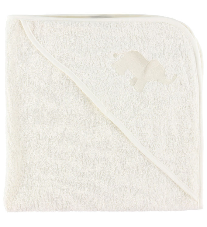 Nørgaard Madsens Babyhåndklæde - 75x75 cm - Off White m. Elefant Nørgaard Madsens Babyhåndklæde - 75x75 cm - Off White m. Elefant