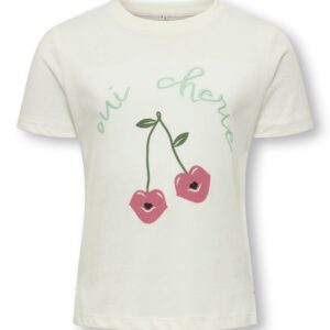 Only Mini Candy Life Printed Tee - Cloud Dancer - 92 cm