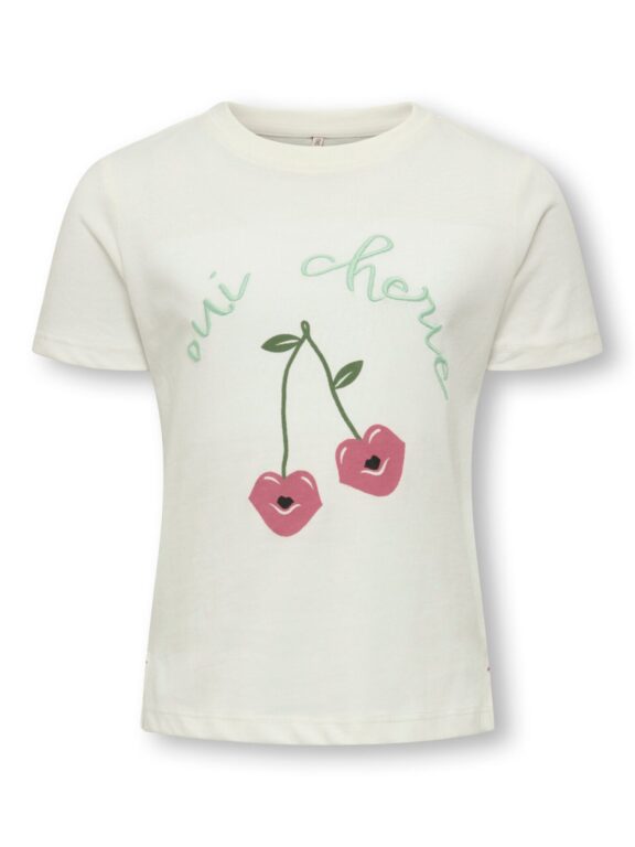 Only Mini Candy Life Printed Tee - Cloud Dancer - 92 cm