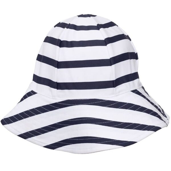 Petit Crabe Badehat - Frey - UV50+ - Hvid/Navystribet Petit Crabe Badehat - Frey - UV50+ - Hvid/Navystribet