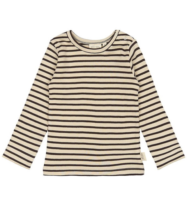 Petit Piao Bluse - Rib - Modal - Coffee Bean/Off White