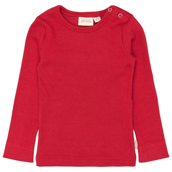 Petit Piao Bluse - Rib - Modal - Jet Red Petit Piao Bluse - Rib - Modal - Jet Red