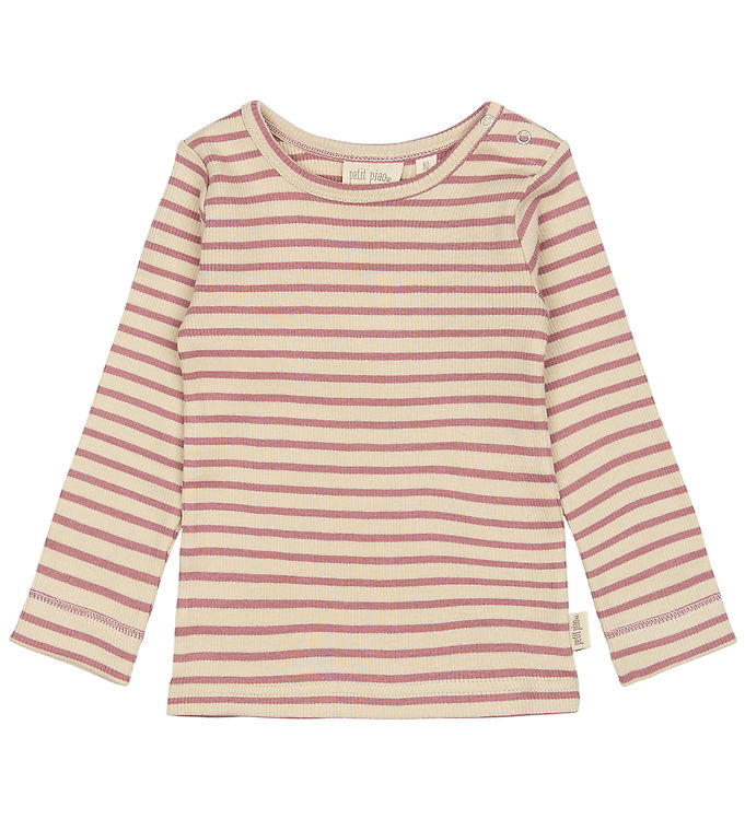Petit Piao Bluse - Rib - Modal - Nostalgic Rose/Off White