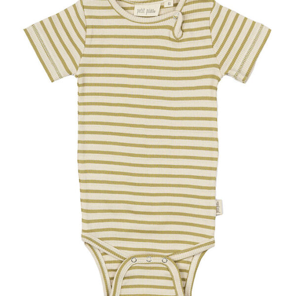Petit Piao Body k/æ - Rib - Modal - Khaki/Dark Off White Petit Piao Body k/æ - Rib - Modal - Khaki/Dark Off White