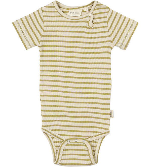 Petit Piao Body k/æ - Rib - Modal - Khaki/Dark Off White