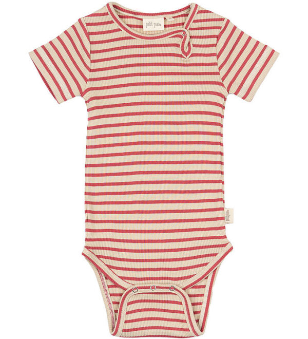 Petit Piao Body k/æ - Rib - Modal - Light Berry/Dark Off White Petit Piao Body k/æ - Rib - Modal - Light Berry/Dark Off White