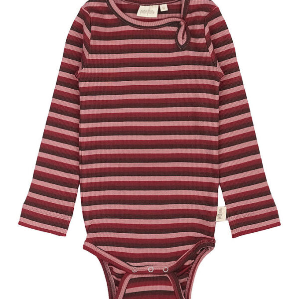 Petit Piao Body l/æ - Rib - Modal - Biking Red Multistripe Petit Piao Body l/æ - Rib - Modal - Biking Red Multistripe