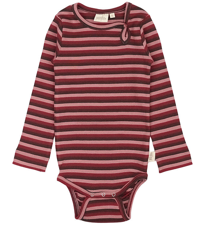 Petit Piao Body l/æ - Rib - Modal - Biking Red Multistripe