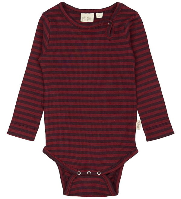 Petit Piao Body l/æ - Rib - Modal - Dark Grape/Biking Red