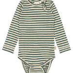 Petit Piao Body l/æ - Rib - Modal - Dark Sea/Off White