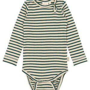 Petit Piao Body l/æ - Rib - Modal - Dark Sea/Off White