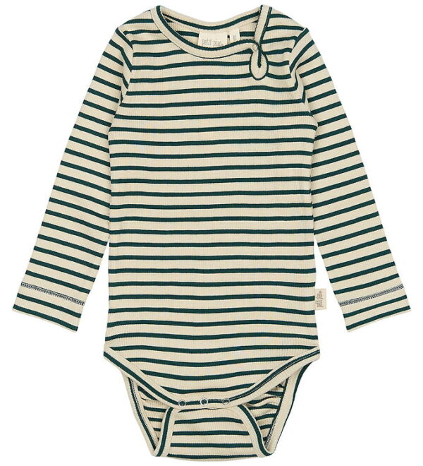 Petit Piao Body l/æ - Rib - Modal - Dark Sea/Off White Petit Piao Body l/æ - Rib - Modal - Dark Sea/Off White