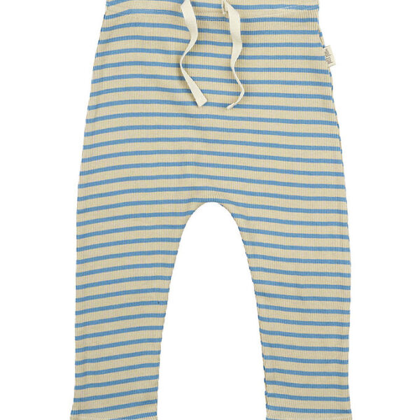 Petit Piao Bukser - Rib - Modal - Allure Blue/Dark Off White