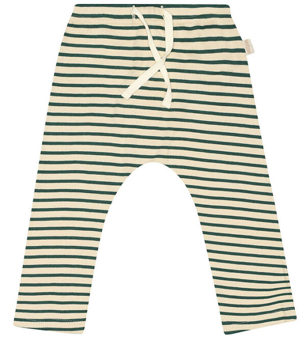 Petit Piao Bukser - Rib - Modal - Emeralda Green/Dark Off White Petit Piao Bukser - Rib - Modal - Emeralda Green/Dark Off White