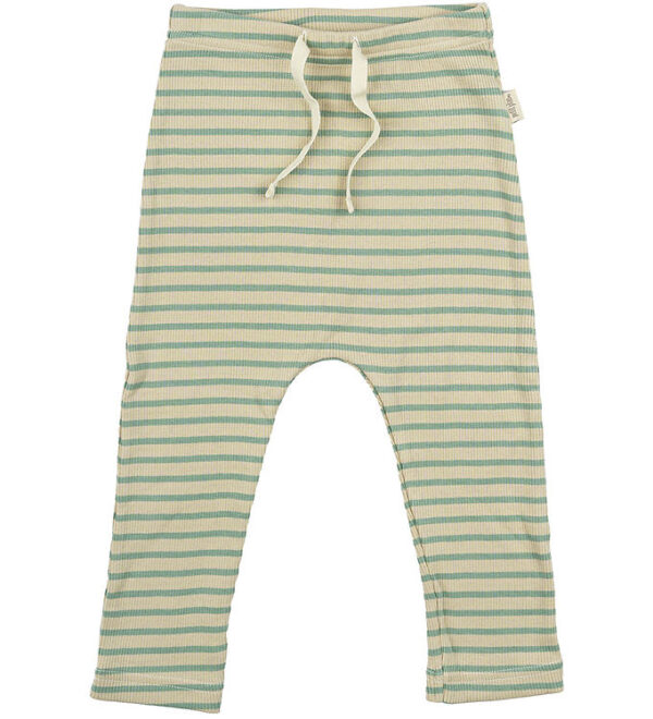 Petit Piao Bukser - Rib - Modal - Granite Green/Dark Off White Petit Piao Bukser - Rib - Modal - Granite Green/Dark Off White