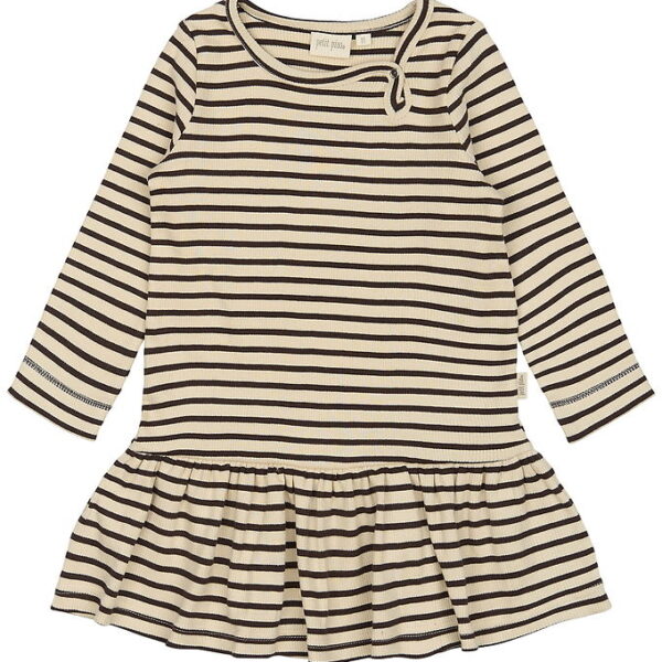 Petit Piao Kjole - Rib - Modal - Coffee Bean/Off White