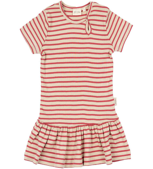 Petit Piao Kjole - Rib - Modal - Light Berry/Dark Off White Petit Piao Kjole - Rib - Modal - Light Berry/Dark Off White