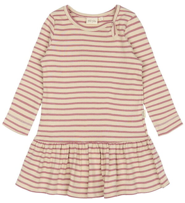 Petit Piao Kjole - Rib - Modal - Nostalgic Rose/Off White Petit Piao Kjole - Rib - Modal - Nostalgic Rose/Off White
