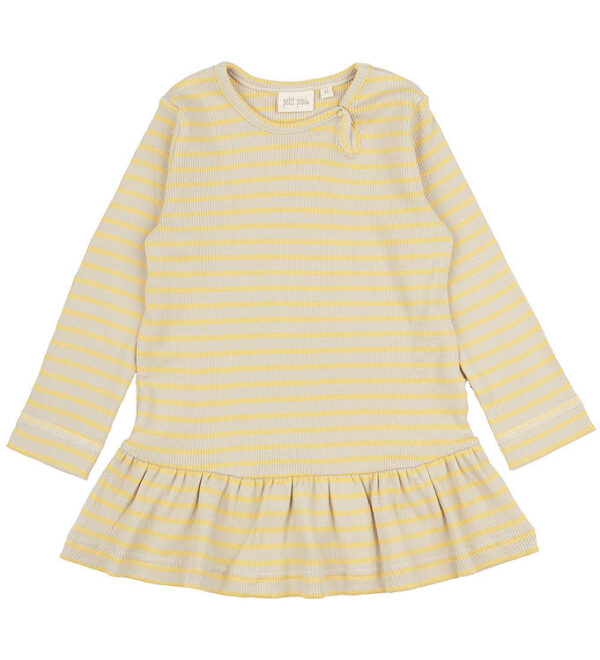 Petit Piao Kjole - Rib - Modal - Yellow Sun/Dark Off White