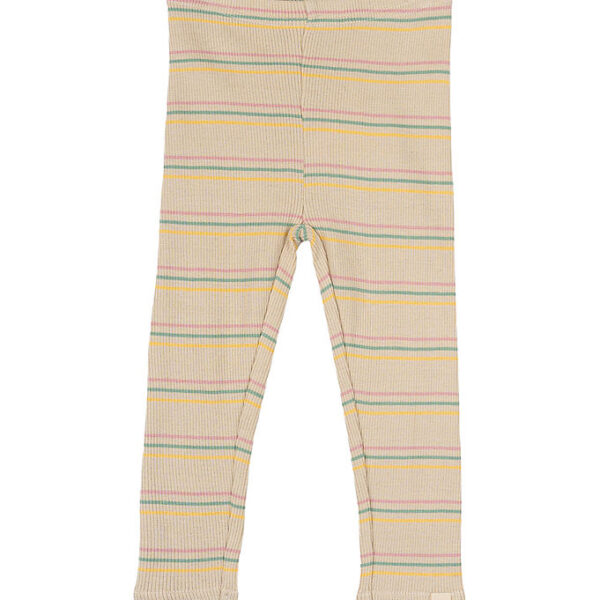 Petit Piao Leggings - Rib - Modal - Bright Rose Multi Stripe