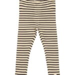 Petit Piao Leggings - Rib - Modal - Coffee Bean/Off White