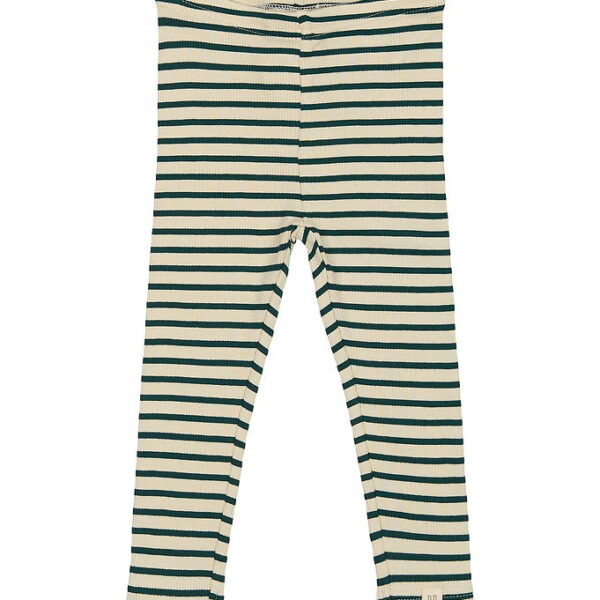 Petit Piao Leggings - Rib - Modal - Dark Sea/Off White