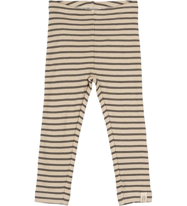 Petit Piao Leggings - Rib - Modal - Earth Brown/Dark Off White