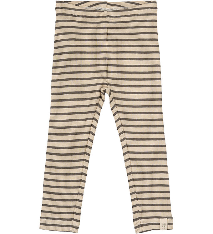 Petit Piao Leggings - Rib - Modal - Earth Brown/Dark Off White Petit Piao Leggings - Rib - Modal - Earth Brown/Dark Off White