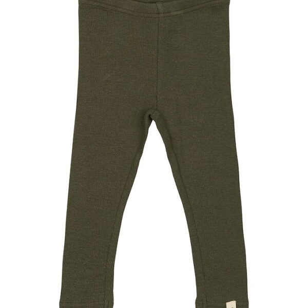 Petit Piao Leggings - Rib - Modal - Green Leaf