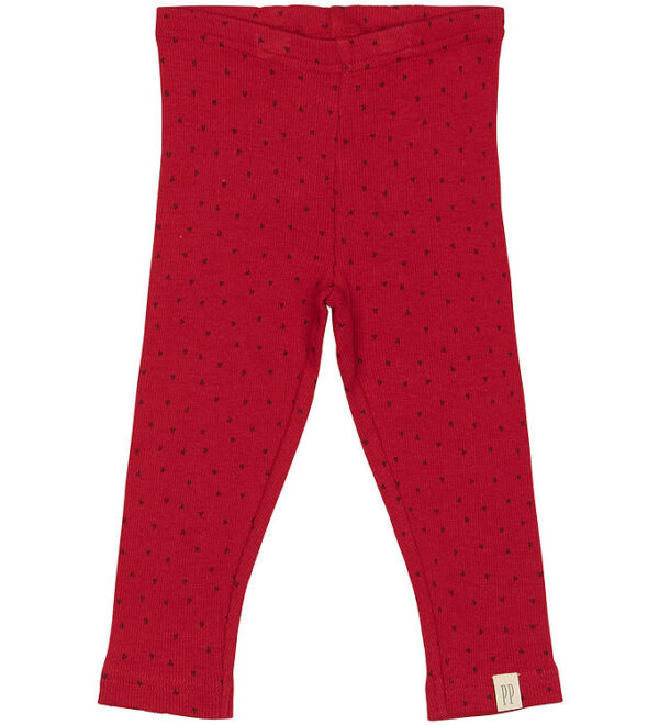 Petit Piao Leggings - Rib - Modal - Jet Red/Biking Red