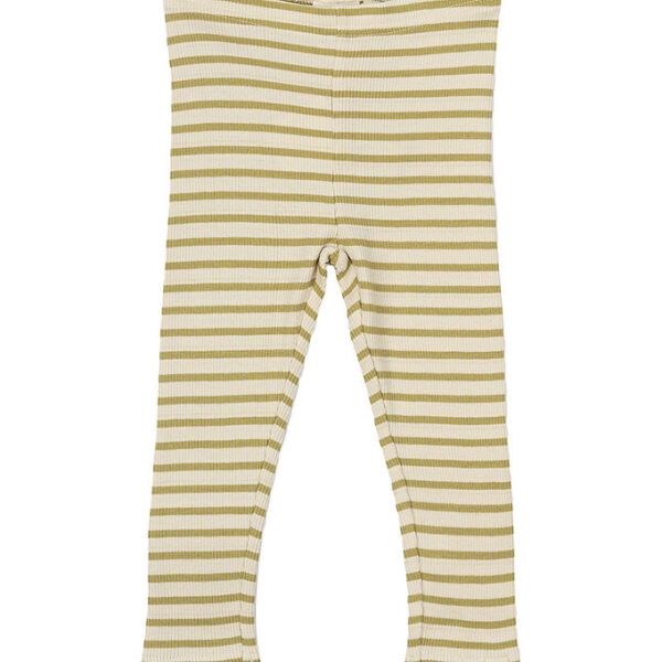 Petit Piao Leggings - Rib - Modal - Khaki/Dark Off White