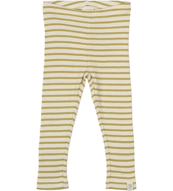 Petit Piao Leggings - Rib - Modal - Khaki/Dark Off White Petit Piao Leggings - Rib - Modal - Khaki/Dark Off White