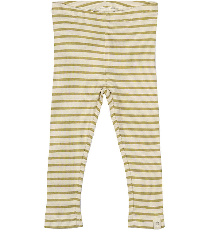 Petit Piao Leggings - Rib - Modal - Khaki/Dark Off White