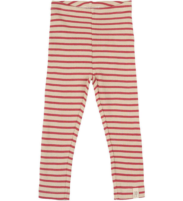 Petit Piao Leggings - Rib - Modal - Light Berry/Dark Off White