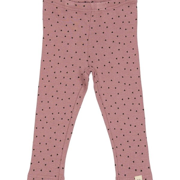 Petit Piao Leggings - Rib - Modal - Nostalgic Rose/Coffee Bean Petit Piao Leggings - Rib - Modal - Nostalgic Rose/Coffee Bean