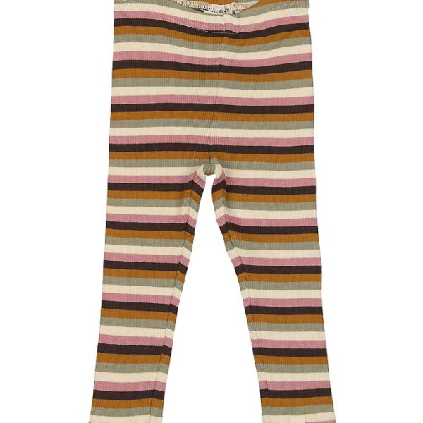 Petit Piao Leggings - Rib - Modal - Nostalgic Rose/Multi Stripe