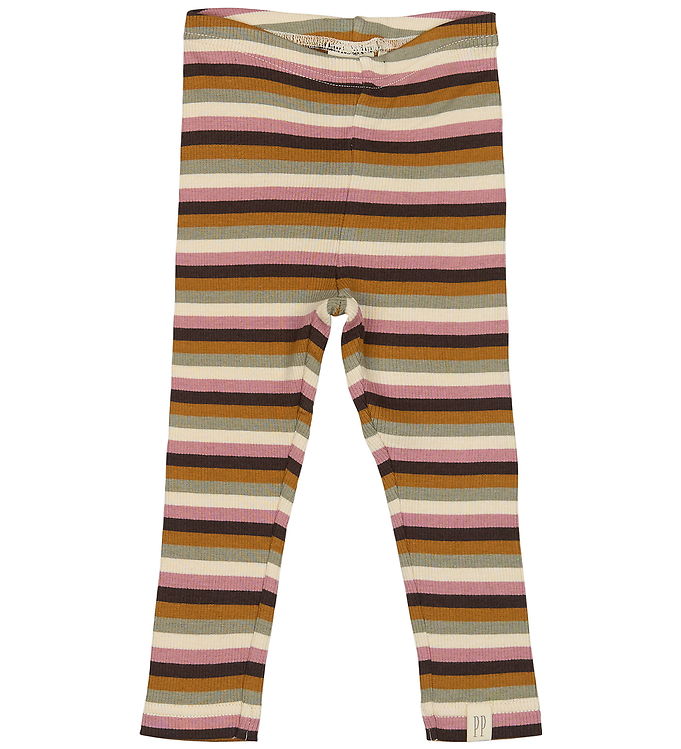 Petit Piao Leggings - Rib - Modal - Nostalgic Rose/Multi Stripe