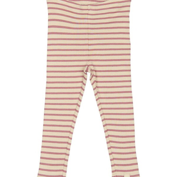 Petit Piao Leggings - Rib - Modal - Nostalgic Rose/Off White