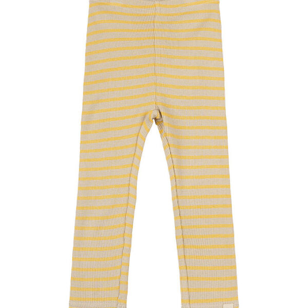 Petit Piao Leggings - Rib - Modal - Yellow Sun/Dark Off White