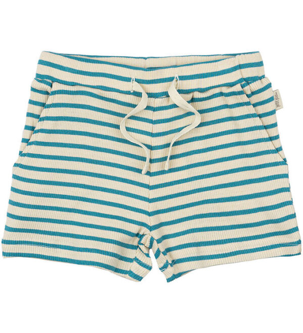 Petit Piao Shorts - Rib - Modal - Turquise/Dark Off White