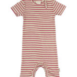 Petit Piao Sommerdragt - Rib - Modal - Light Berry/Dark Off Whit