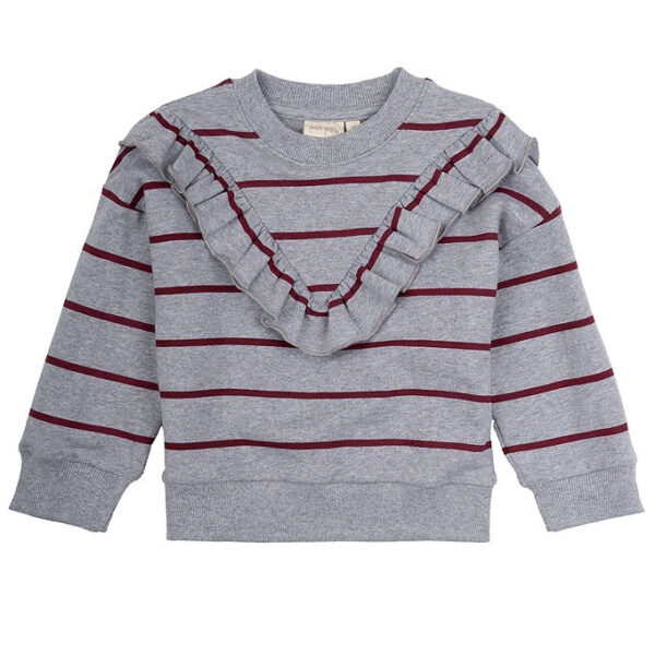 Petit Piao Sweatshirt - Light Grey Melange Stripe