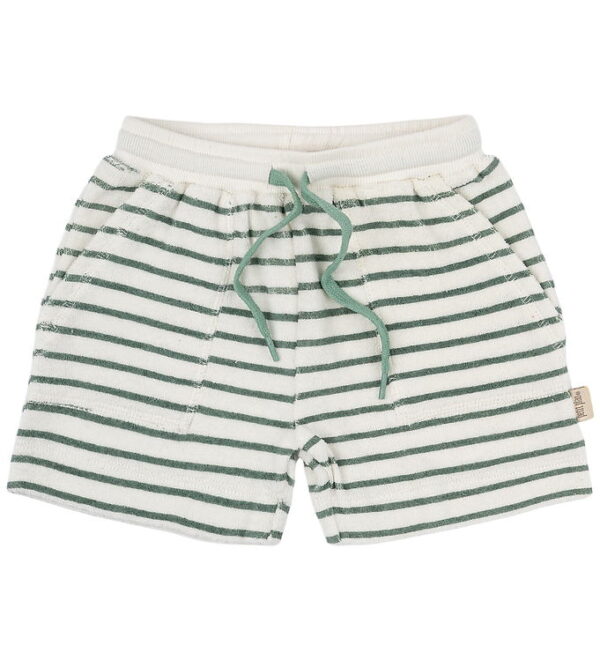 Petit Piao Sweatshorts - Frotté - Pocket - Off white/green
