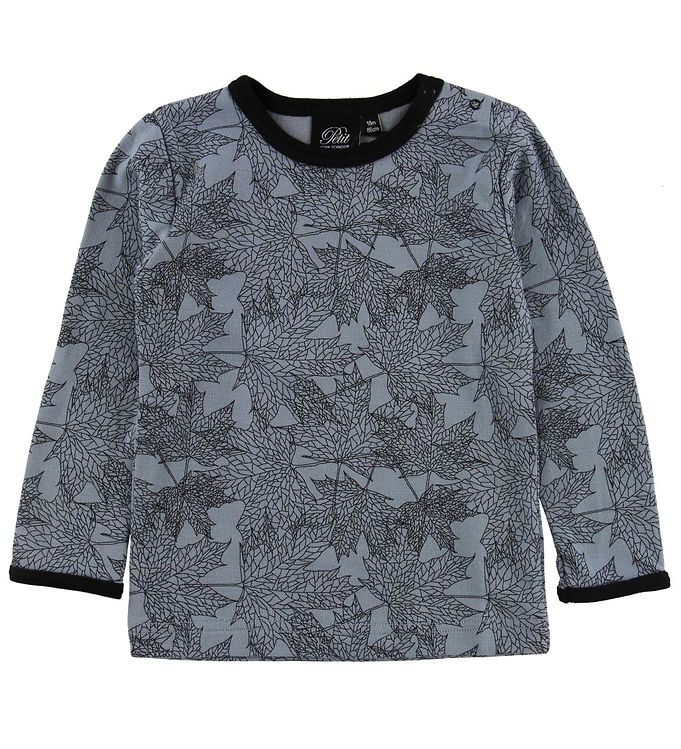 Petit by Sofie Schnoor Bluse - Uld/Bomuld - Blå m. Blade Petit by Sofie Schnoor Bluse - Uld/Bomuld - Blå m. Blade