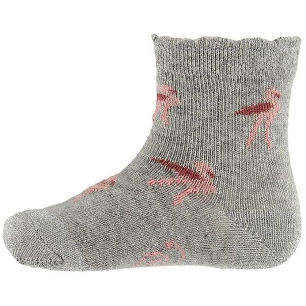 Petit by Sofie Schnoor Strømper - Gråmeleret m. Flamingoer