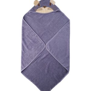 Pippi Baby Babyhåndklæde - 83x83 cm - Lavendel m. Kat