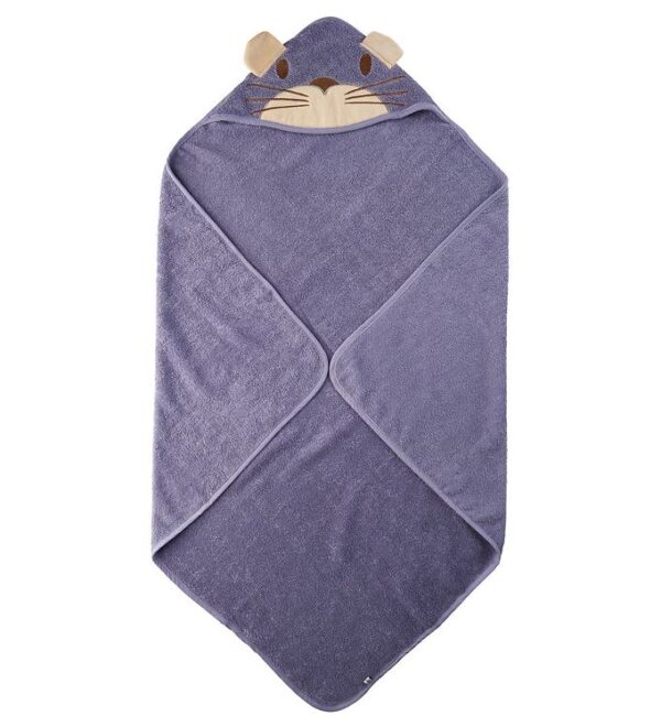 Pippi Baby Babyhåndklæde - 83x83 cm - Lavendel m. Kat