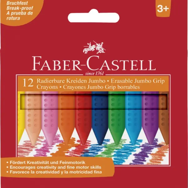 Plastkridt grip Faber-Castell 12 farver