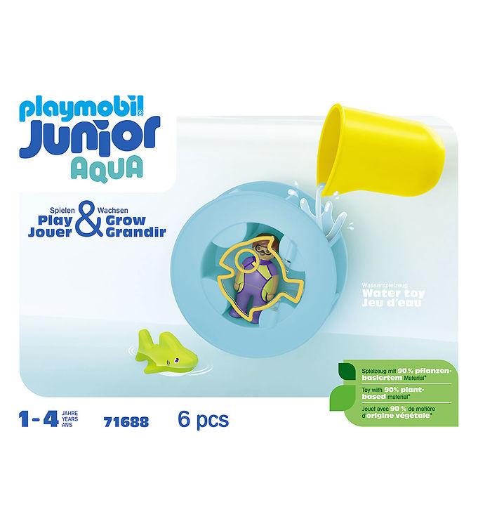 Playmobil Junior Aqua - Vandhjulet Med Babyhaj - 71688 - 6 Dele Playmobil Junior Aqua - Vandhjulet Med Babyhaj - 71688 - 6 Dele