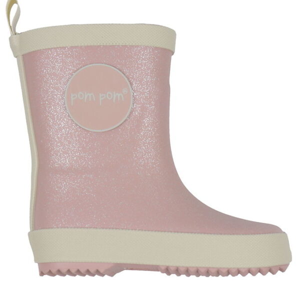 Pom Pom Gummistøvler - Rose Glitter